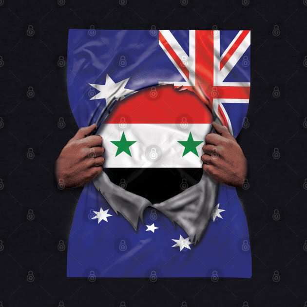 Syria Flag Australian Flag Ripped - Gift for Syrian From Syria by Country Flags